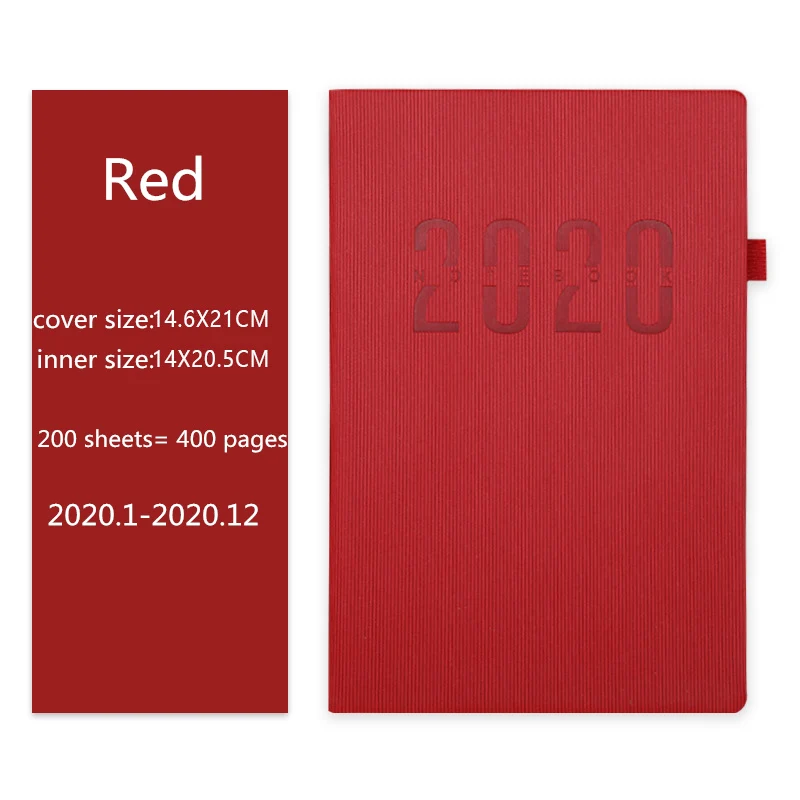 A5 планировщик, ежедневник, годовой календарь, записная книжка, портативный Еженедельный блокнот, руководство, сделай сам, дневник, ежемесячный органайзер, расписание, стационарный - Цвет: Red