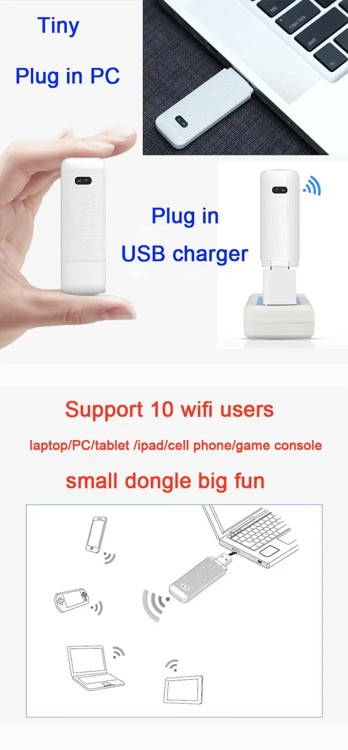 LDW922 3G/4G WiFi роутер мобильный портативный беспроводной LTE USB модем ключ нано слот для sim-карты Карманный хот-спот