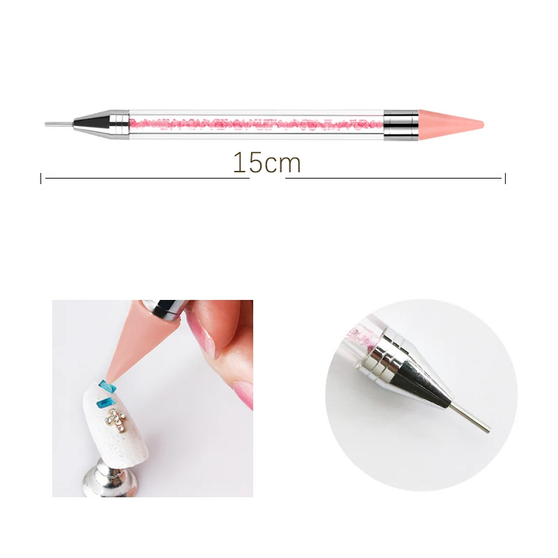 Craft Supplies Crystal Picking Tool DIY Point Rhinestone Pick Tool Acrylic Metal Dotting Wax Pen Rhinestones Gem Picker Crystal Picking Nail Art Studs Dotter