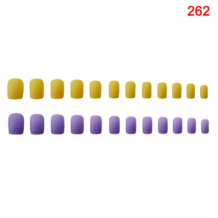 High Quality Fashion 24pcs Detachable Wearable Matte False Nails Full Cover Short Style Candy Color Fake Nail LVS88