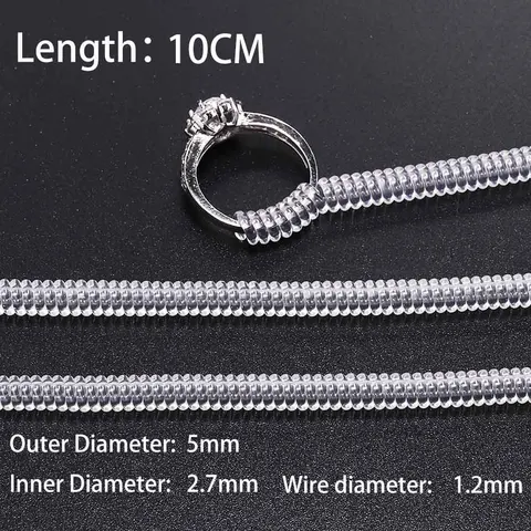 Transparent Spiral Based Ring Tools Spring Coil Ring Size Adjuster Guard Tightener Reducer Resizing Tool For Jewelry