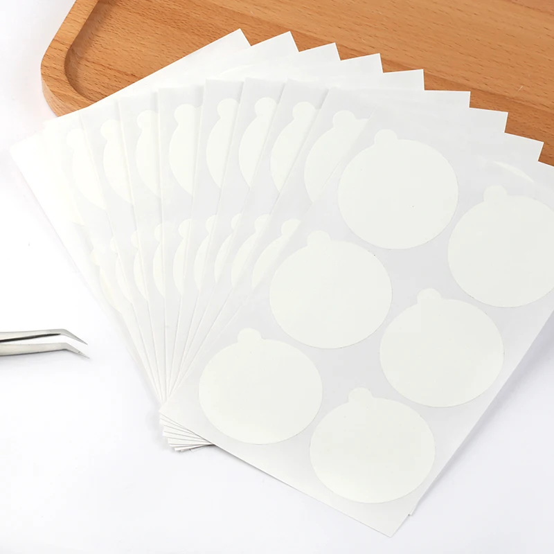 60pcs Disposable Grafted Eyelash Glue Holder Pallet Sticker Eyelash Extension Glue Pad Under Jade Stone Eyes Makeup Tool