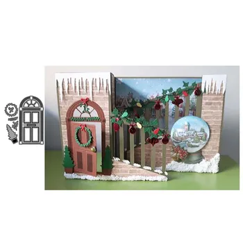 

JC Metal Cutting Dies Christmas Tree Door for Scrapbooking Handmade Tool Paper Make Stencil Craft Mold Mould Model Decoration