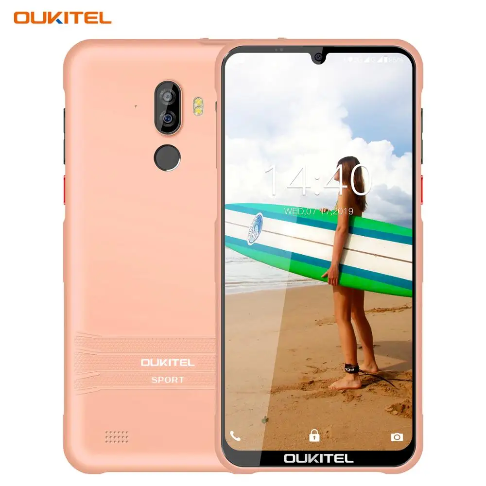 OUKITEL Y1000 Android 9,0 смартфон 6,0" 19,5: 9 MT6580P 2 Гб ОЗУ 32 Гб ПЗУ 3600 мАч отпечаток пальца мобильный телефон - Цвет: Pink