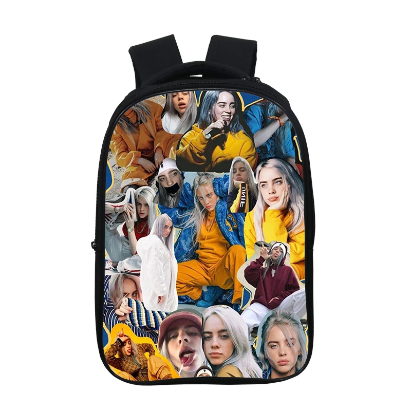 Двухслойный певец Билли эйлиш рюкзак женский хип-хоп сумка студенческая школьная сумка для подростков девочек мальчиков рюкзак - Цвет: 27