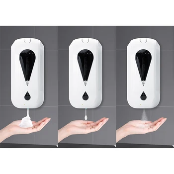 

1200ml Wall-Mounted Automatic Sensor Soap Dispenser with Infrared Body Temperature Measurement, with Base Tray