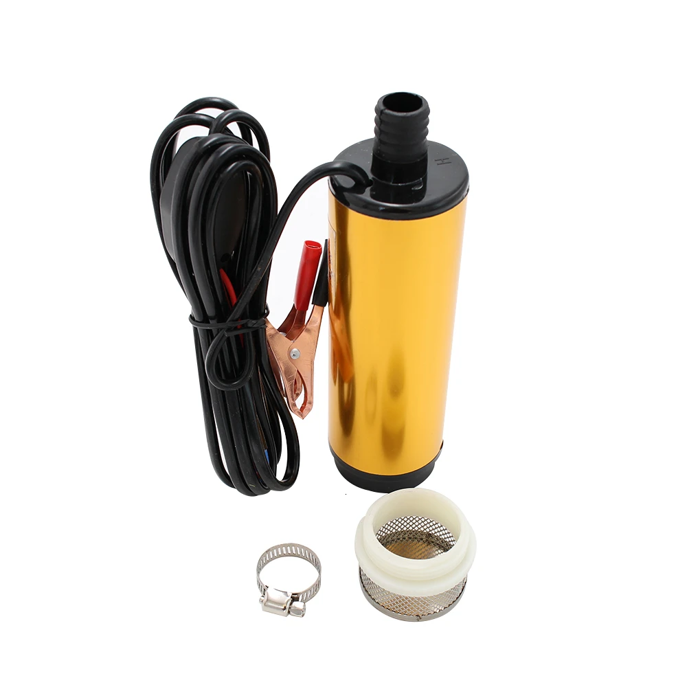 Submersible Pump DC 12V 24V Water Oil Diesel Fuel Transfer Refueling Tool 38mm 51mm 30L/min Kerosene Oil Pump Aluminum alloy