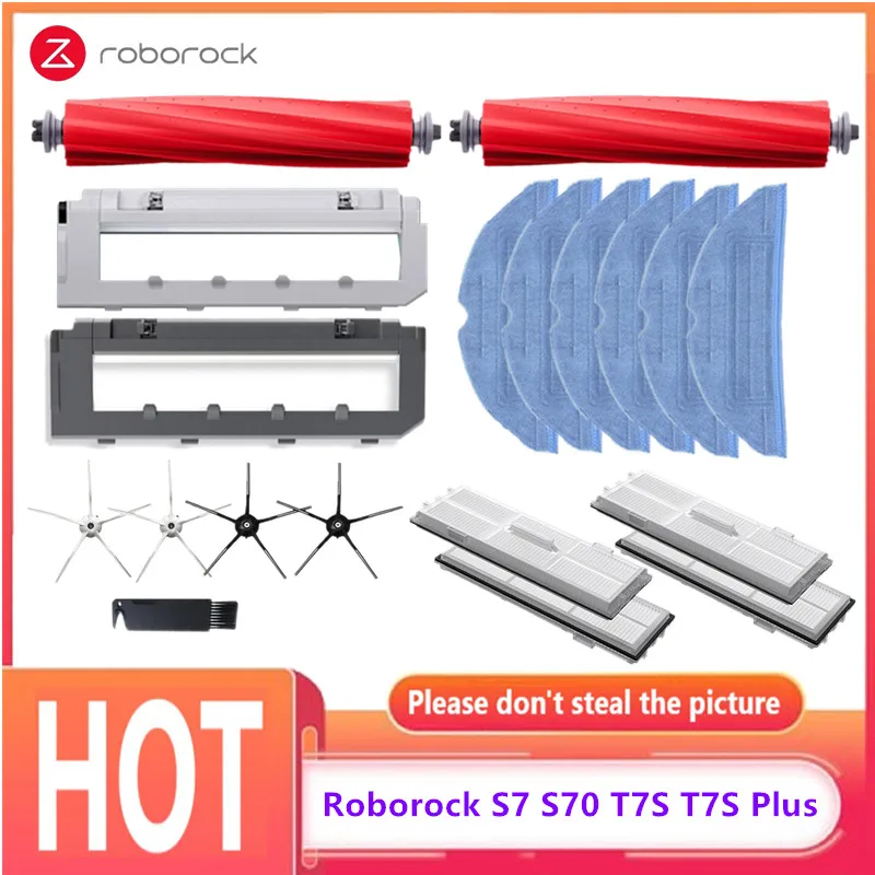 

Запчасти для пылесоса Xiaomi Roborock S70 S7 S7Max T7S T7S Plus, основная щетка, Hepa фильтр, насадка на швабру, аксессуары для Roborock S7