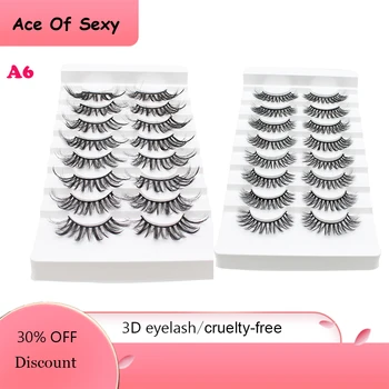 

Aceofsexy 8pairs mink eyelashes natural long false eyelashes Faux mink eyelashes 3D mink eyelash extension lashes makeup