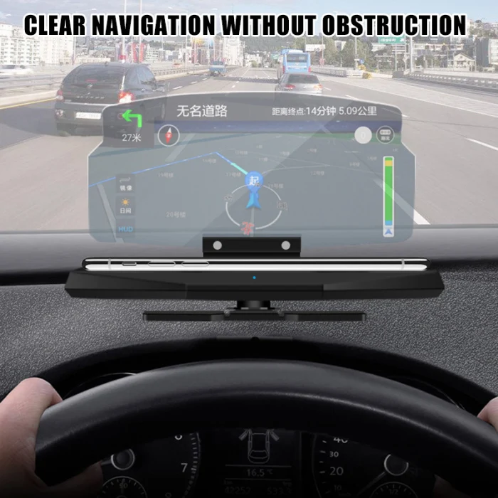 2 в 1 Универсальный Автомобильный HUD для мобильного телефона навигации изображение отражатель с Беспроводной зарядки Функция TD326
