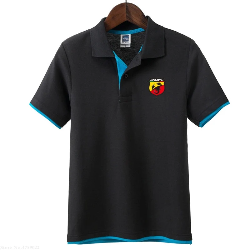 Men Summer male Abarth Polo Shirt Brand Men's Fashion Short Sleeve tops Male Solid Jersey Breathable | Мужская одежда