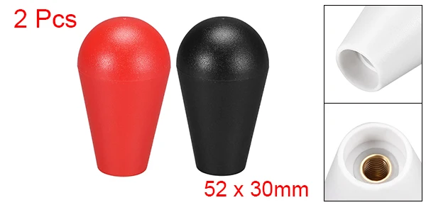 Red Black Uxcell 2 шт. джойстик головка рокер мяч эллипс овальная Верхняя ручка американского типа аркадная игра diy Запчасти Замена 5 цветов - Цвет: Red Black