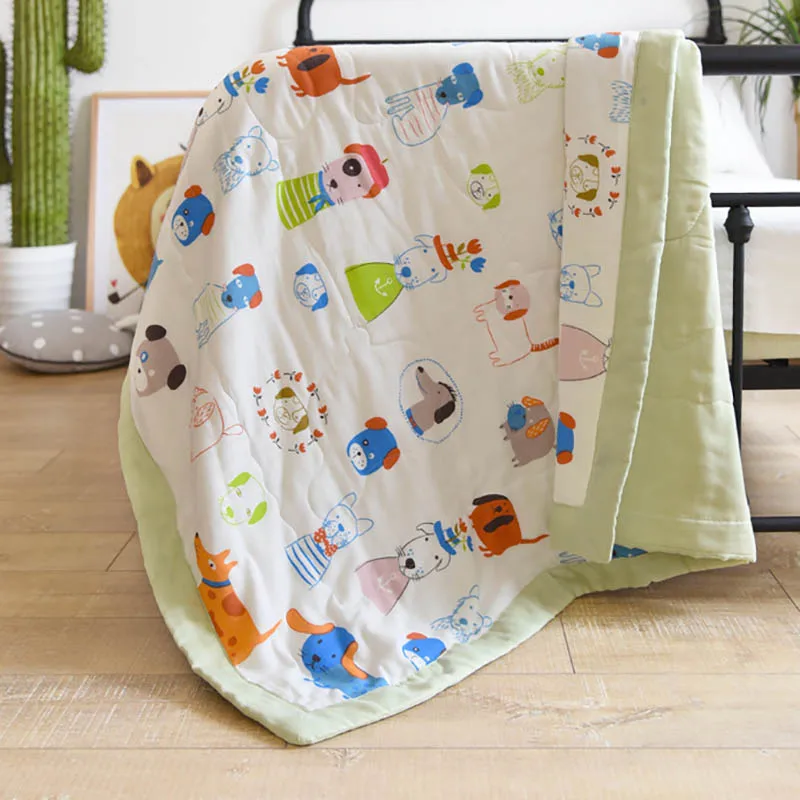 Детское одеяло, хлопок, постельные принадлежности, одеяло с рисунком, мягкое, для малышей, летнее, дышащее, удобное, BXX031
