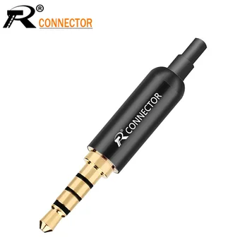 

10pcs Aluminum 3.5mm Jack 4Pole Gold-plated Earphone Adapter For DIY Stereo Headset Earphone or Used for Repair Earphone