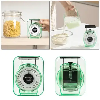 

Kitchen mechanical scale With Tray Tray Restaurant Easy Read Weighing Tool Home Food Baking Mechanical Dial 1pc Random Color