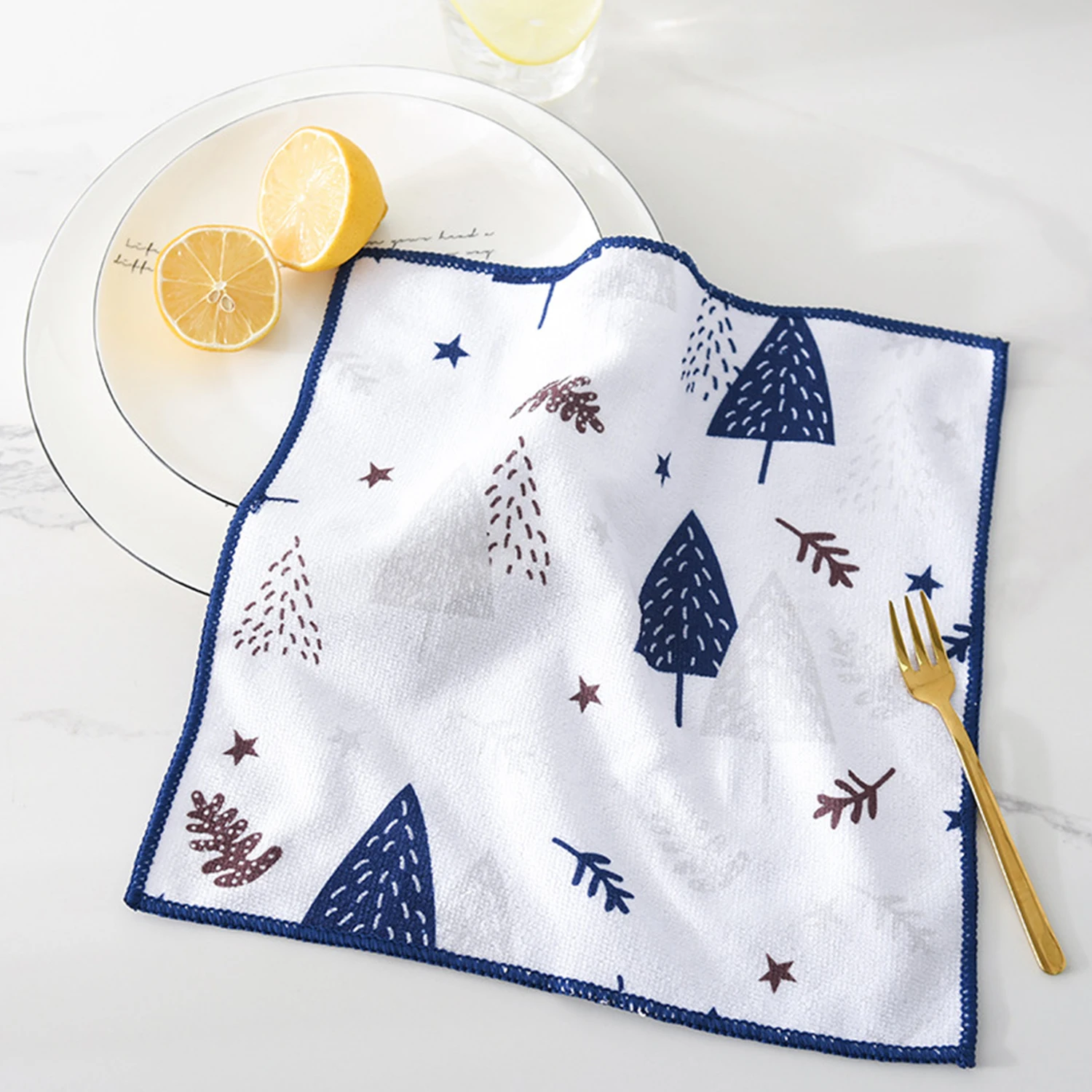 4Pcs/Set Kitchen Towel Dishcloth Scrubbing Terry Dish Cloth Mop Rag Water Absorbent Cleaning Cloth Rags for Kitchen Household