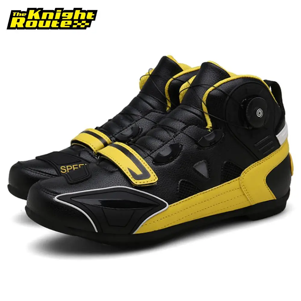 Yellow Motorcycle Boots Moto Boots Riding Shoes Men Breathable ...