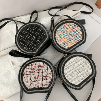 

Women Messenger Bag Fashion Ring Decoration Patchwork Crossbody Messenger Bag Girl's Small Saddle Crossbody Bag