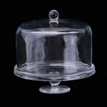 

1/12 Mini Dollhouse Acrylic Cake Plate Stand Fruit Snacks Tray W/ Lid #1