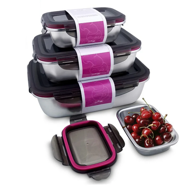 4 Size Leak-Proof Bento Box Stainless Steel Lunch Portable Food for Students Freshness Preservation | Дом и сад