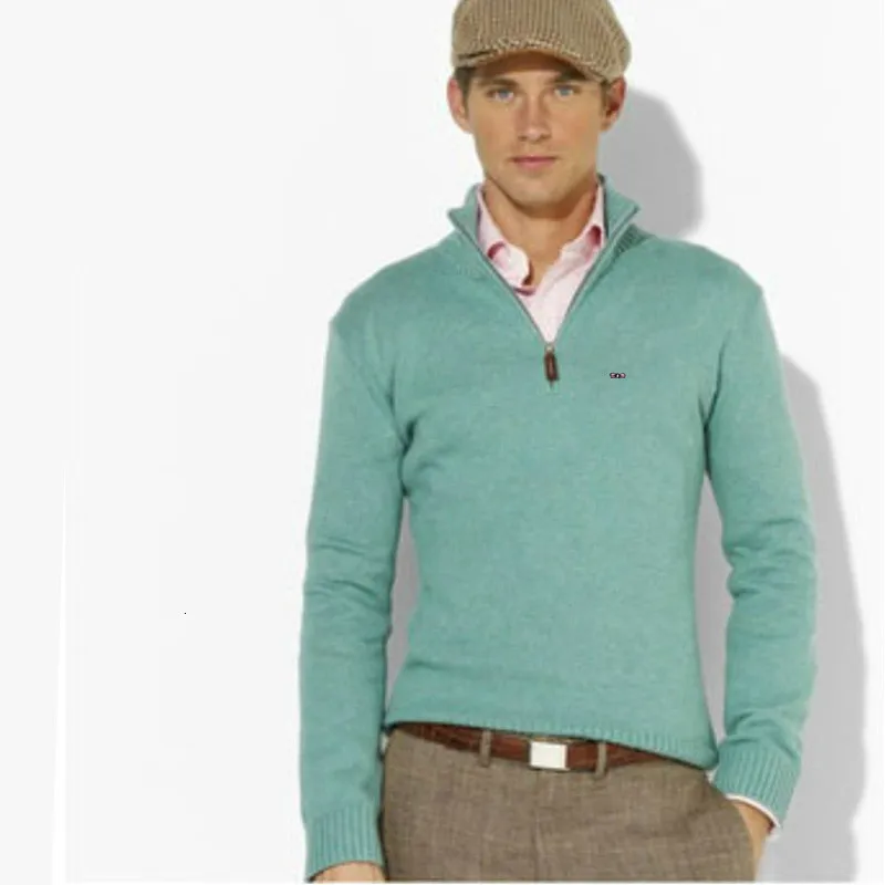 

2020 casual warm men's sweater turtleneck zipper solid color clothes men M-3XL plus size autumn and winter pull men