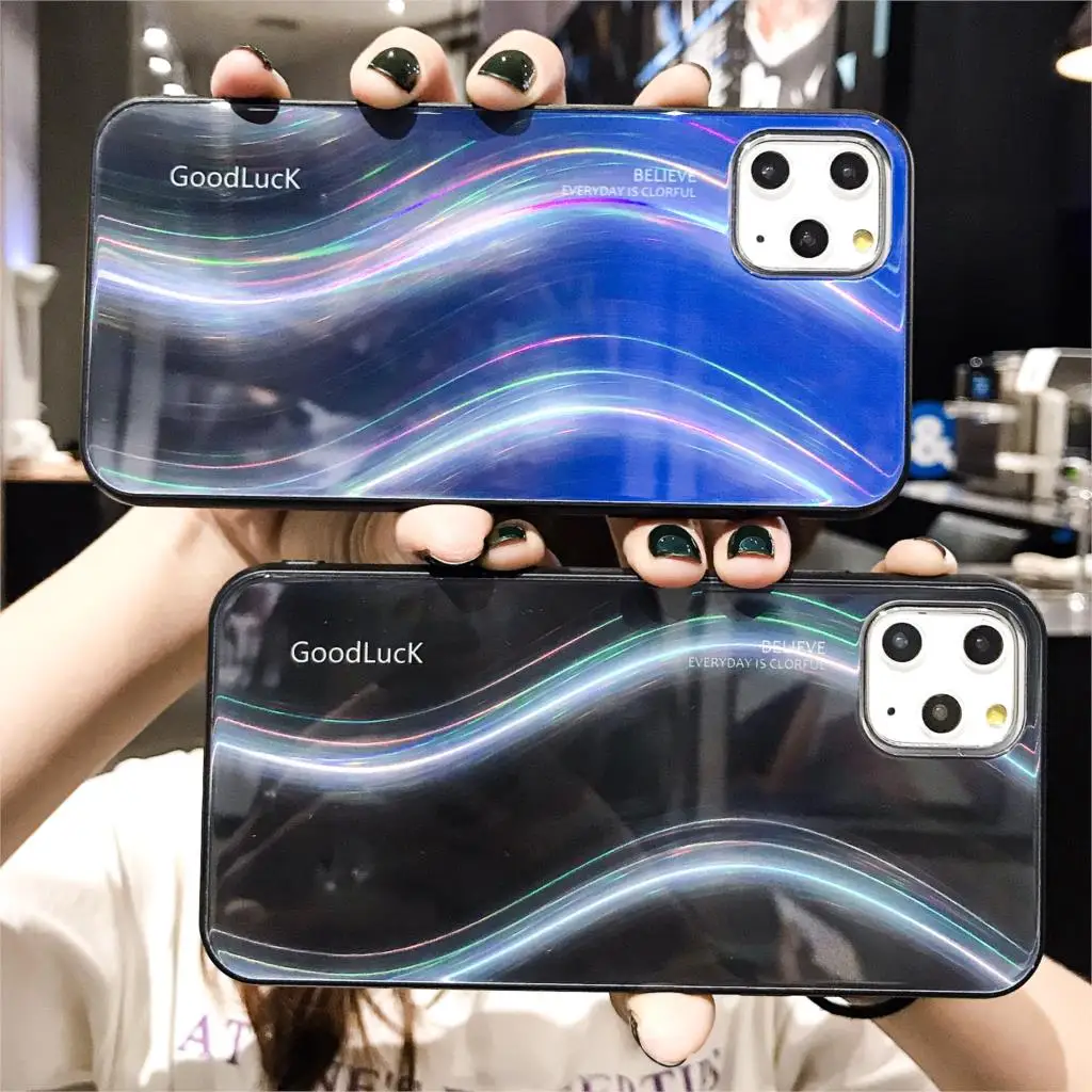 Для Apple iphone 11 чехол Роскошный Жесткий закаленное стекло градиентный защитный для