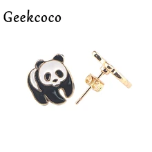 Креативные минималистичные модные милые серьги в виде панды для женщин, милые серьги, серьги для девочек, аксессуары в виде гвоздики, ювелирные изделия с героями мультфильмов J0710
