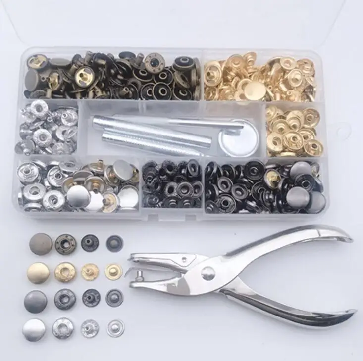

(120Sets/partij)10mm Ipomoea Snap Knoppen Installatie Tool Metalen Klinknagels Kinderkleding Knoppen Air cavity suit Pure copper