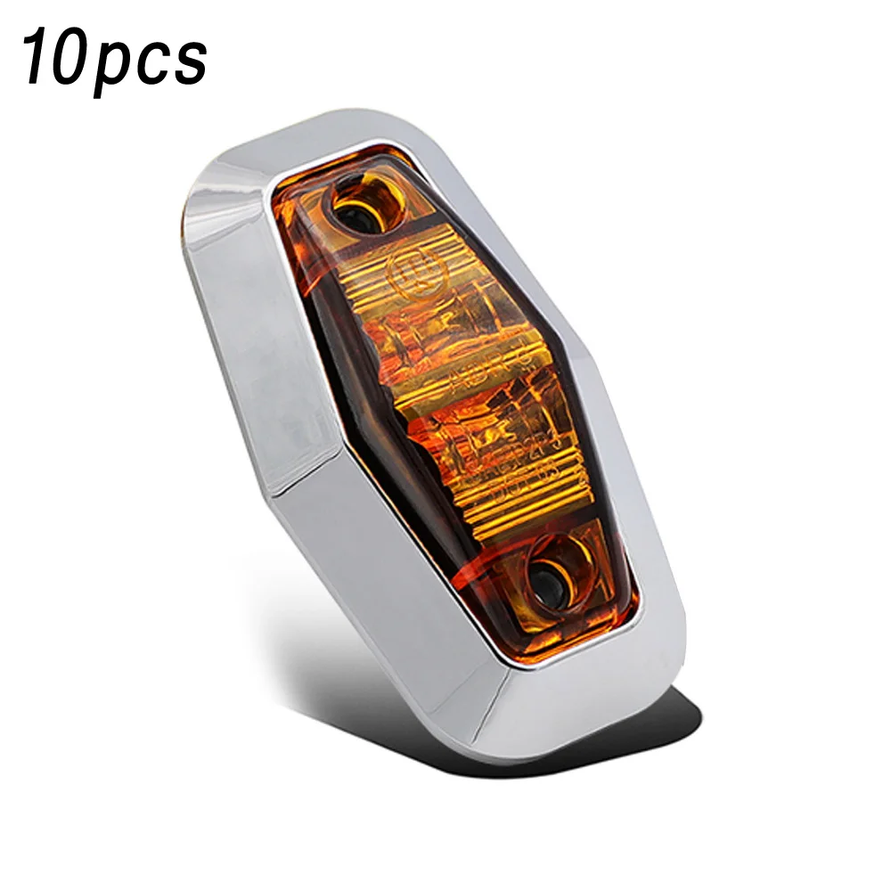 10* Боковые габаритные индикаторы для грузовиков 12V 2 светодиодный фонарь 6000K водонепроницаемый прочный и практичный - Цвет: Yellow