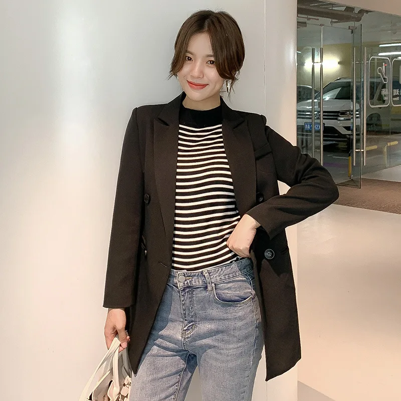 

2019 Autumn New Style Korean-style Casual Versatile Online Celebrity Small Suit Coat Women's Loose-Fit Fashion Solid Color Tops