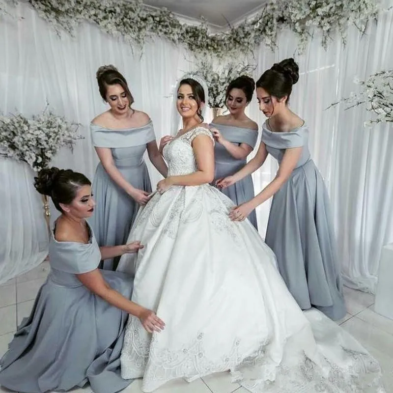 silver bridesmaid dresses plus size