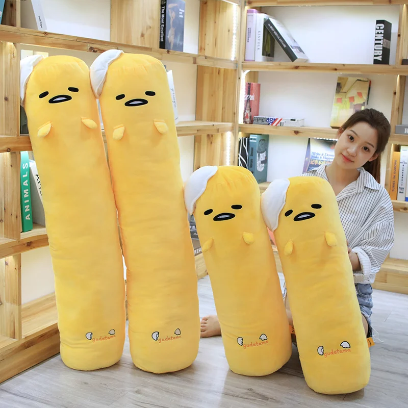 60/100cm Yolk Man Plush Long Pillow Cute Lazy Egg Stuffed Doll Lovely Cartoon Soft Sofa Pillow Bedding Decora Gift For Girl inflatable sofa single player football inflatable seat bean chair inflatable stool lovely tatami lazy living room sofas set