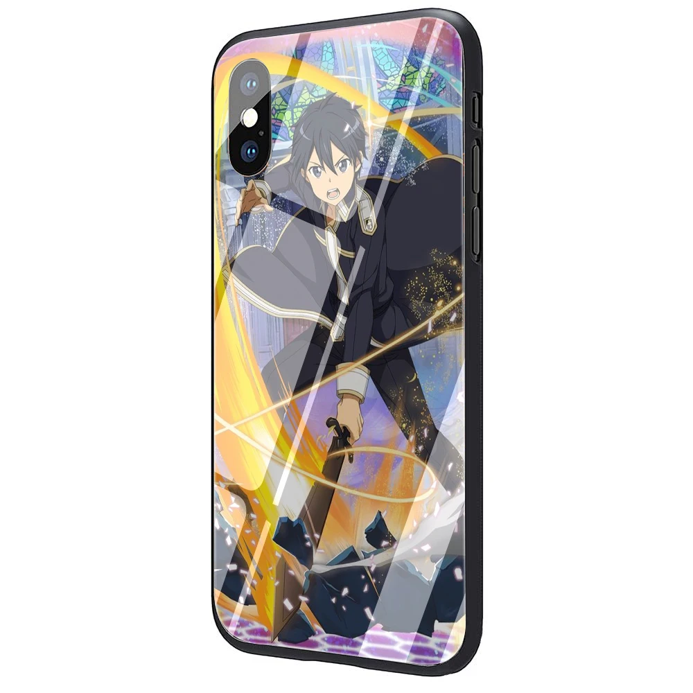 EWAU Sword Art Online Alicization закаленное стекло чехол для телефона чехол для iPhone 5 5S SE 6 6s 7 8 Plus X XR XS 11 Pro Max - Цвет: G4