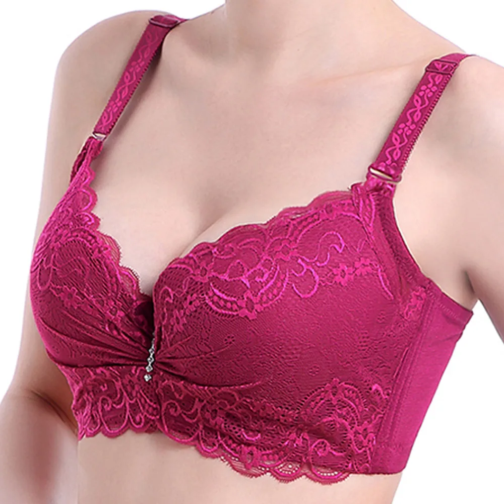 

fashion lace thin cup push up bras big size C D cup sexy women underwear brassiere gather bralette lingerie modis lady plus size