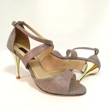 Элегантная танцевальная обувь для танго в Аргентине; женская свадебная и вечерняя обувь; T62100LGG; блестящая обувь