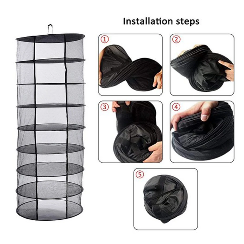 Collapsible Drying Net Herb Dryer Mesh Tray Outdoor / Indoor Garden Drying Racks