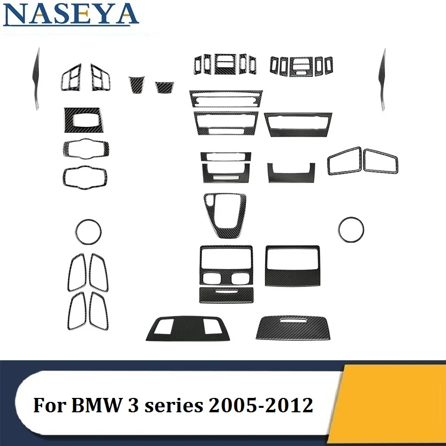 

For BMW 3 Series E90 E92 E93 2005-2012 Various Parts Carbon Fiber Black Stickers Car Interior Decorative Accessories