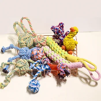 

Dog Knot Toy Puppy Teeth Bite Resistant Knot Toy Teddy Corgi a Border Pedigree Dog Chewing Rope Set