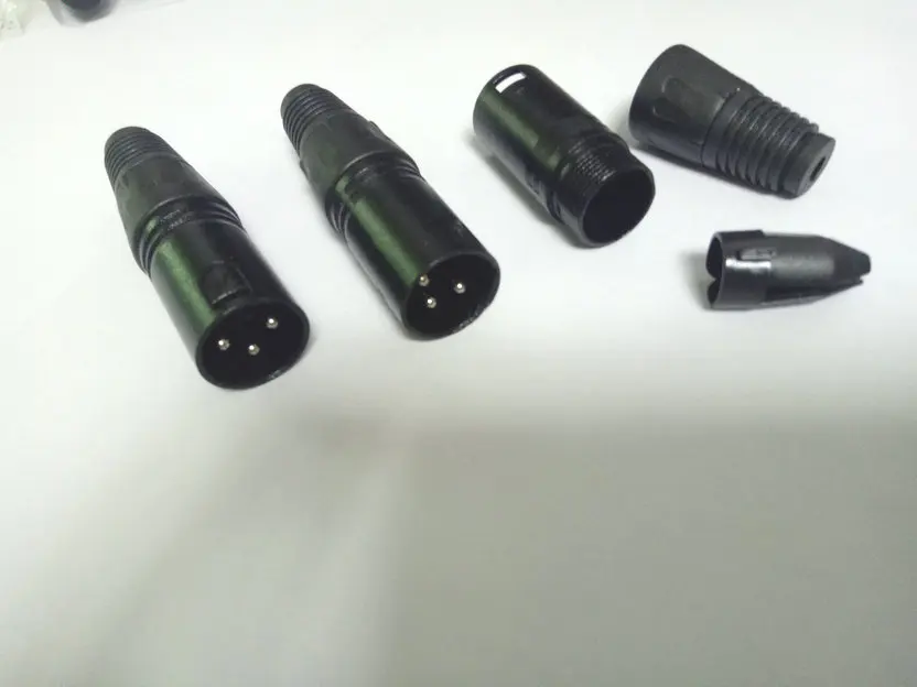 100 шт. черный 3 pin XLR аудио кабель Разъем микрофонный штекер