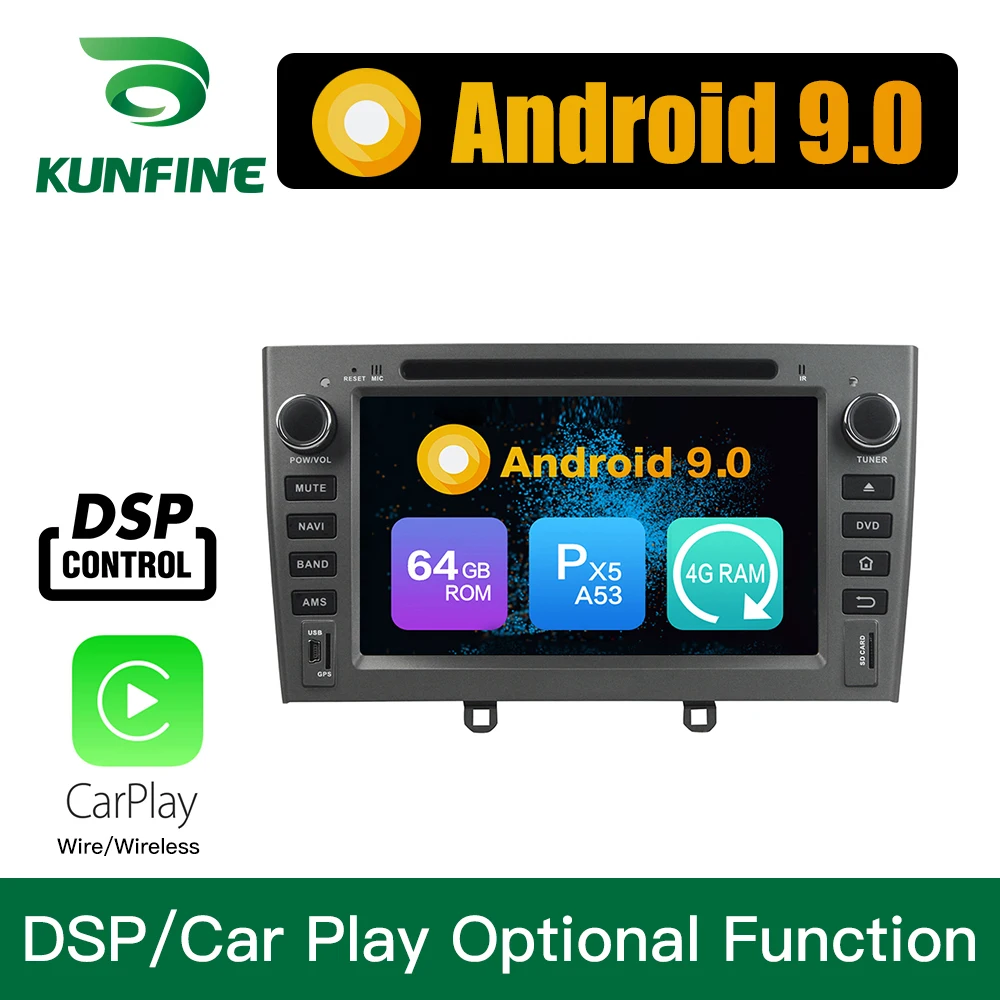 Top Android 9.0 Octa Core 4GB RAM 64GB ROM Car DVD GPS Navigation Multimedia Player Car Stereo for Peugeot PG 408 2007-2010 2