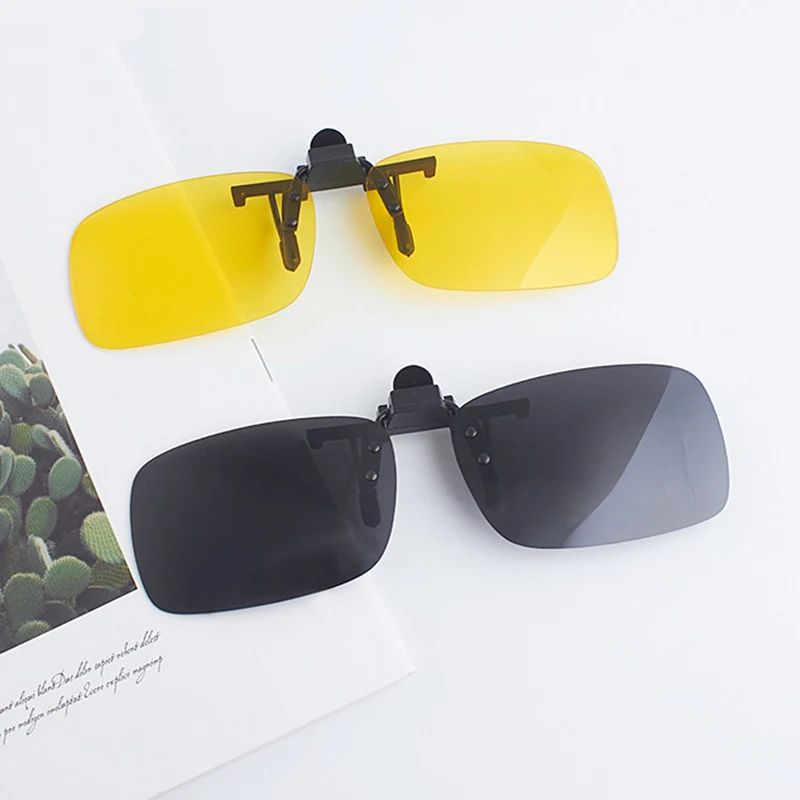 Клип на солнцезащитные очки для вождения ночного видения линзы солнцезащитные очки для мужчин и женщин с футляром и стеклами ткань