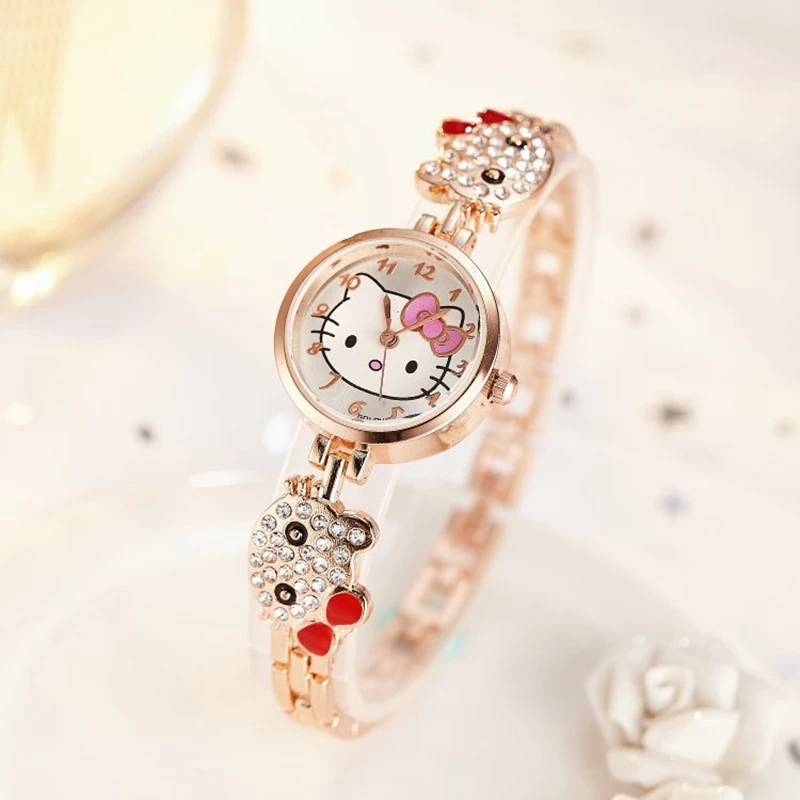 Красный Новые детские часы reloj для девочек с милым мультяшным браслетом, студенческие часы для девочек, милые кварцевые часы на день рождения, высокое качество - Цвет: Красный