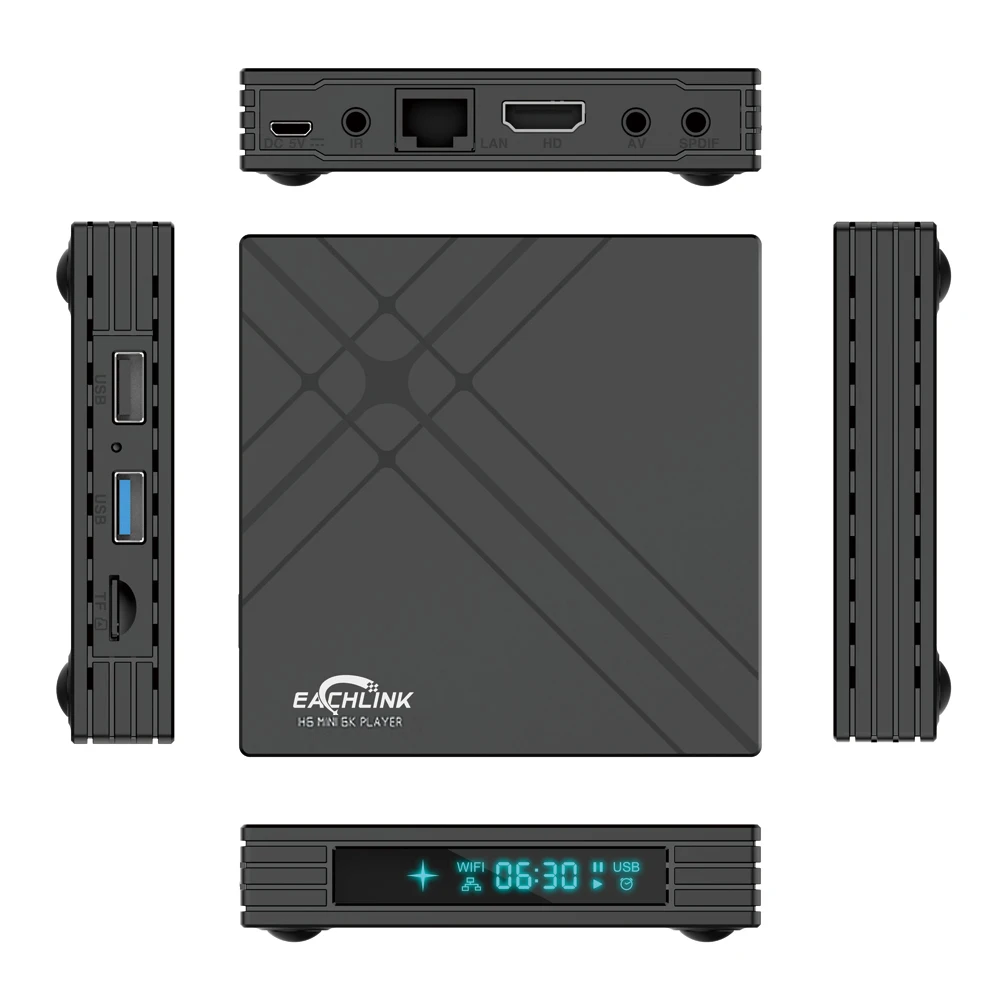 H6 tv box Mini Android 9,0 Smart tv box Allwinner H6 Четырехъядерный 4K медиаплеер 6K 4GB 32GB 2,4G 5G WiFi LAN BT4.1 ЖК-дисплей
