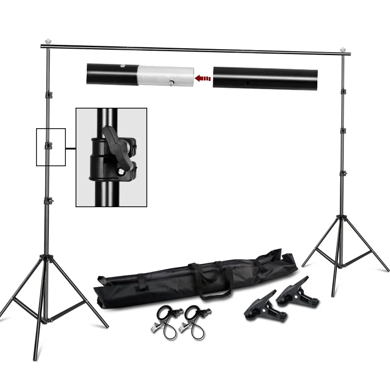  Photography 2*2M Photo Background Stand Support System Kit for Photo Studio Muslin BackdropsPaper a