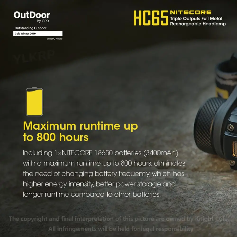 Оригинальная фара Nitecore HC65 3400 лм тройной выход внутренняя водонепроницаемый