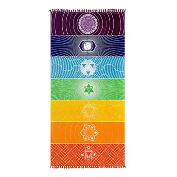 

Rainbow Stripes Scarf Bohemia Wall Hanging Blanket Summer Beach Towel Yoga Mat