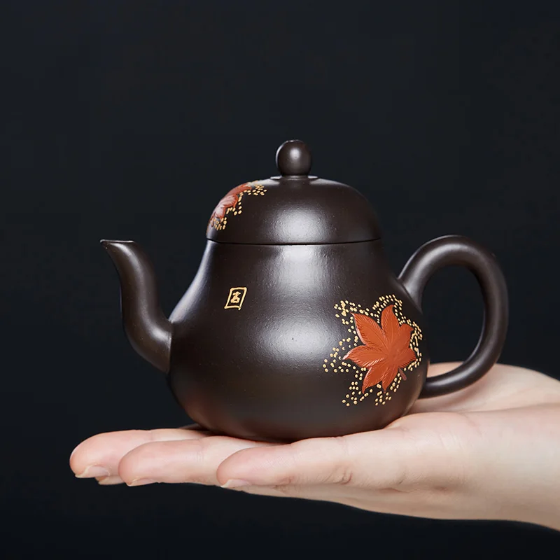 

Рекомендуемый чистый ручной одинарный чайник грушевидной формы, небольшая емкость, растушеванная руда, черная грязевая кожа, бытовая техника