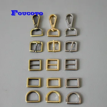 

10 sets 20mm Metal pin buckle snap hook clip clasp D Dee ring slider adjustable belt buckle for DIY sewing garment accessories