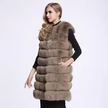 

Winter Warm Soft Fox Fur Vest Coat Genuine Natural Fur Vest Girl Long Jacket New Imitation Fur Vest Women Long Fox Fur Coat