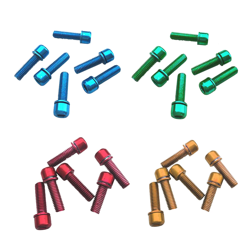 24 Pcs Mountain Bicycle Bolts Bike Disc Brake Caliper Screw Bolt M5x18 Replacement Kit, Easy to Use, 4 Colors Assorted
